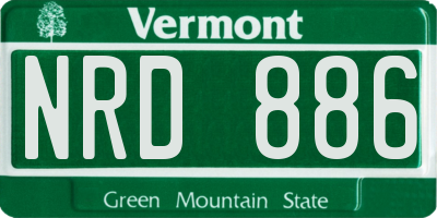 VT license plate NRD886