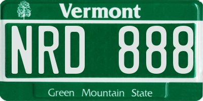 VT license plate NRD888