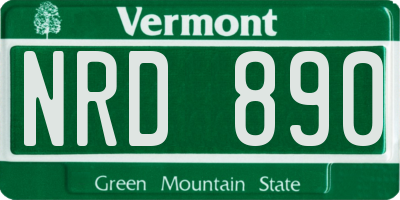 VT license plate NRD890