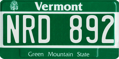 VT license plate NRD892