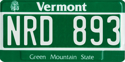 VT license plate NRD893