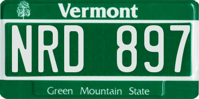 VT license plate NRD897
