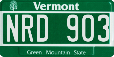 VT license plate NRD903