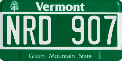 VT license plate NRD907