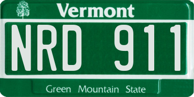 VT license plate NRD911