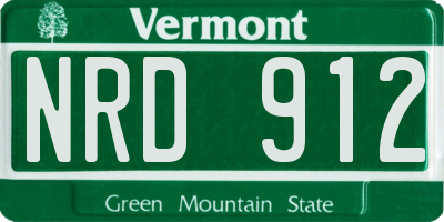 VT license plate NRD912