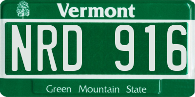 VT license plate NRD916
