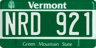 VT license plate NRD921