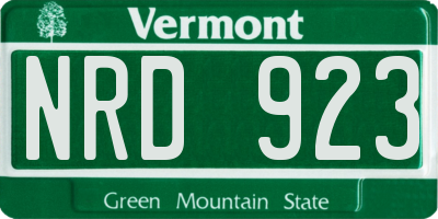 VT license plate NRD923