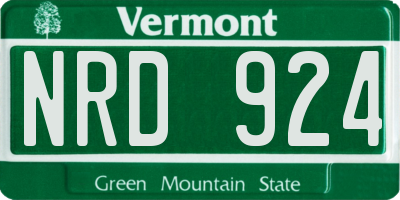 VT license plate NRD924