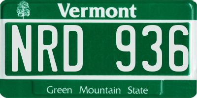 VT license plate NRD936