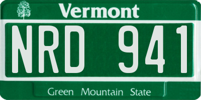 VT license plate NRD941