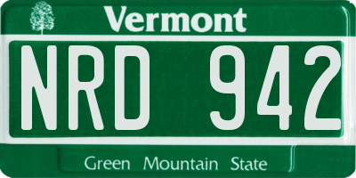VT license plate NRD942