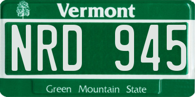 VT license plate NRD945