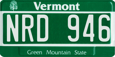 VT license plate NRD946