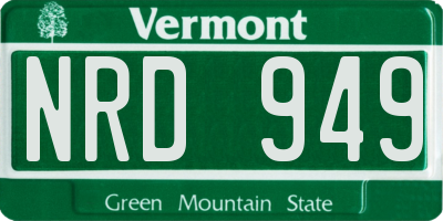 VT license plate NRD949