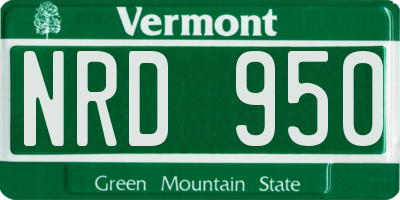 VT license plate NRD950