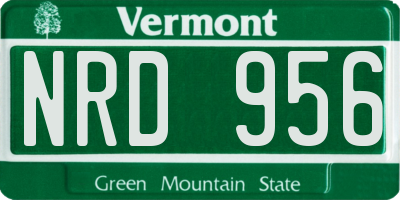 VT license plate NRD956
