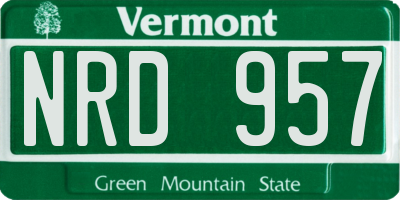VT license plate NRD957