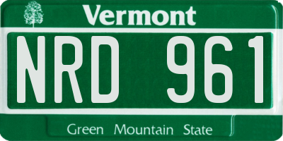 VT license plate NRD961
