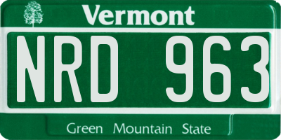 VT license plate NRD963
