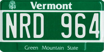 VT license plate NRD964