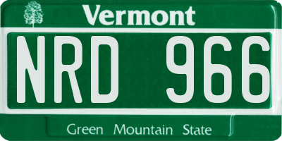 VT license plate NRD966