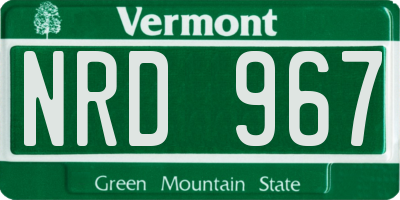 VT license plate NRD967