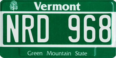 VT license plate NRD968
