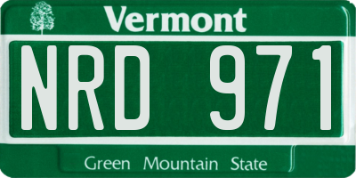 VT license plate NRD971