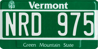 VT license plate NRD975