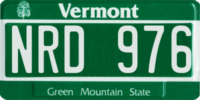 VT license plate NRD976