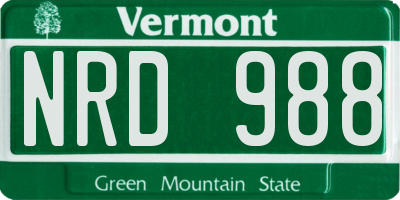 VT license plate NRD988