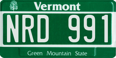 VT license plate NRD991