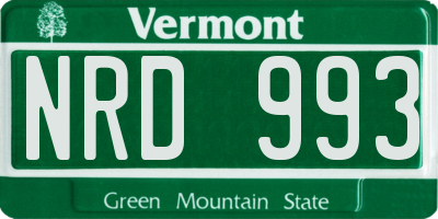 VT license plate NRD993