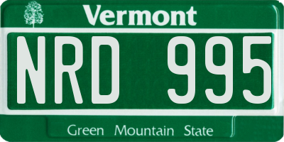 VT license plate NRD995
