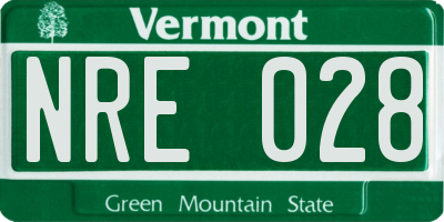 VT license plate NRE028