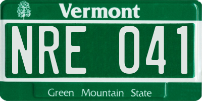 VT license plate NRE041