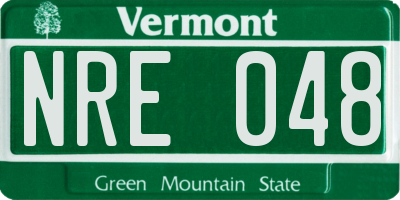 VT license plate NRE048