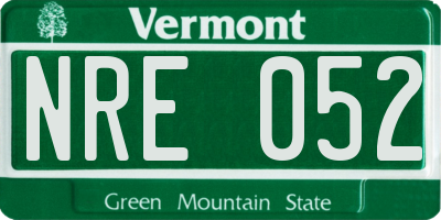 VT license plate NRE052