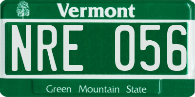 VT license plate NRE056