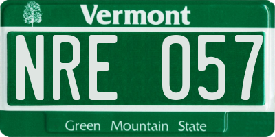VT license plate NRE057