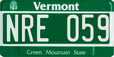 VT license plate NRE059