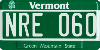 VT license plate NRE060