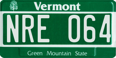 VT license plate NRE064