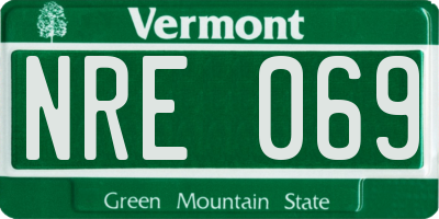 VT license plate NRE069