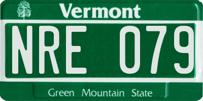 VT license plate NRE079