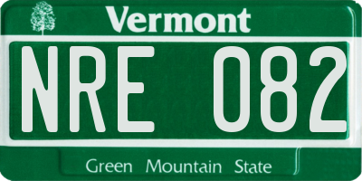 VT license plate NRE082