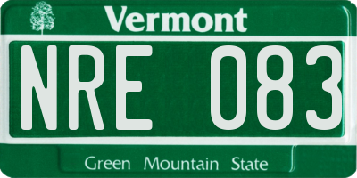 VT license plate NRE083