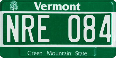 VT license plate NRE084